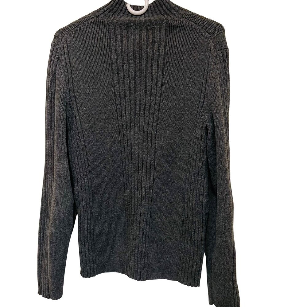 Express Mens Pullover Sweater Dark Gray Mock Neck… - image 3